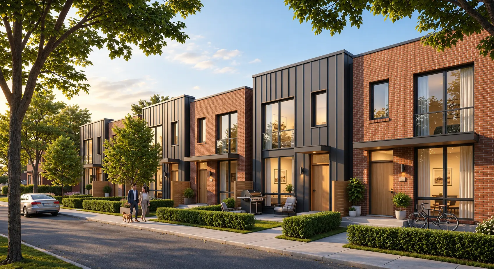 3d render row house london england
